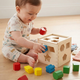 Shape Sorting Cube-Classic Montessori Wooden Toy with 15 Shapes-Kids Shape Sorter Toys for Toddlers Ages 2+, 12 Pcs