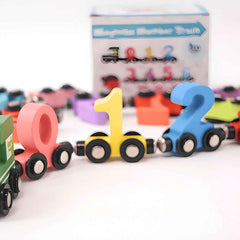 Wooden Magnetic Number Adventure Game Train Set for 1-3 Year Olds, Montessori Learning Toy for Boys and Girls, Educational 0-9 Number Toy