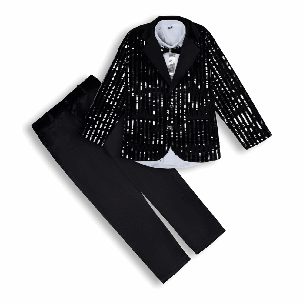 Elegant Black Partywear Suit Set for Boys