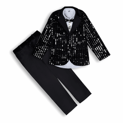 Elegant Black Partywear Suit Set for Boys