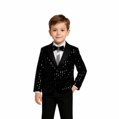 Elegant Black Partywear Suit Set for Boys