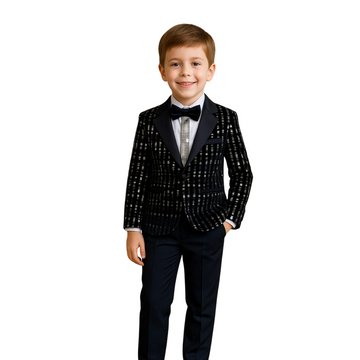 Elegant Black Partywear Suit Set for Boys
