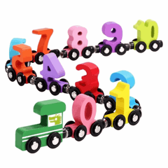 Wood Digital Magnetic Numbers Train for Kids