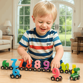 Wood Digital Magnetic Numbers Train for Kids