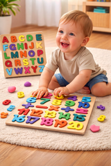 Wooden Learning Educational ABCD Board for Kids, Activity Toys for Toddlers & Preschoolers | ABCD Puzzle Set | Puzzle Toys for 2 Years Old Boys & Girls (Alphabets, Numbers & Shapes) - Zustenjoy.com