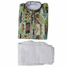 Boys’ Cotton Kurta Set – Multicolor