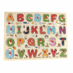 Wooden 26 Letter Alphabet Learning Block Puzzle
