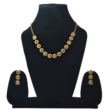 Antique Gold Plated Necklace Set | Traditional Ethnic Jewelry for Women & Girls