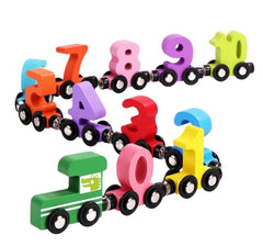 Wooden Magnetic Number Adventure Game Train Set for 1-3 Year Olds, Montessori Learning Toy for Boys and Girls, Educational 0-9 Number