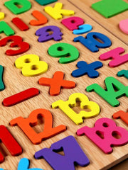 Wooden Learning Educational ABCD Board for Kids, Activity Toys for Toddlers & Preschoolers | ABCD Puzzle Set | Puzzle Toys for 2 Years Old Boys & Girls (Alphabets, Numbers & Shapes)