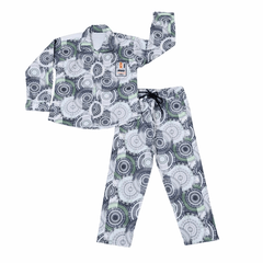 Kids Cotton Geometric Pajama Set – Long Sleeve Top & Bottom