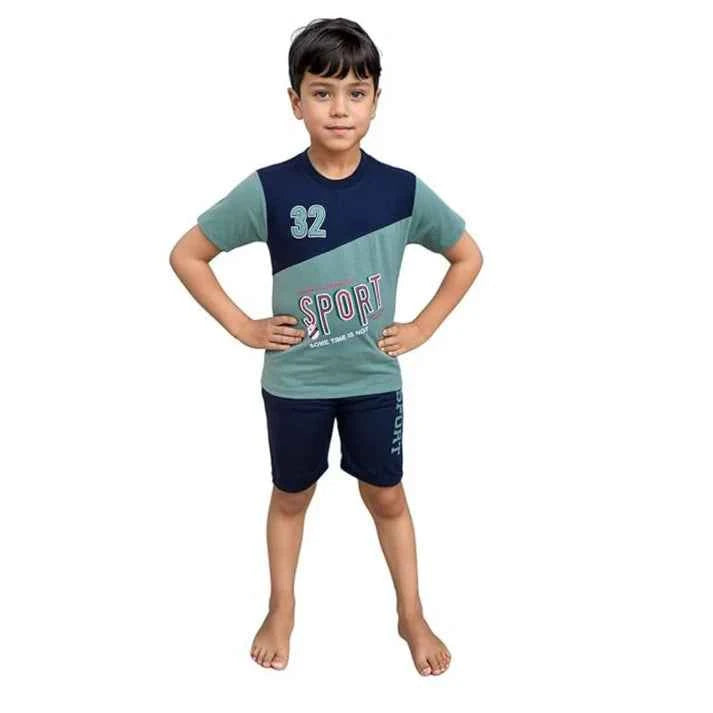 Boys’ Red & Navy T-Shirt and Shorts Set