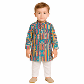 Boys’ Cotton Kurta Set – Multicolor