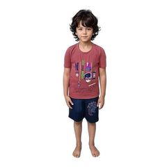 Boys’ Mustard T-Shirt & Navy Shorts Set