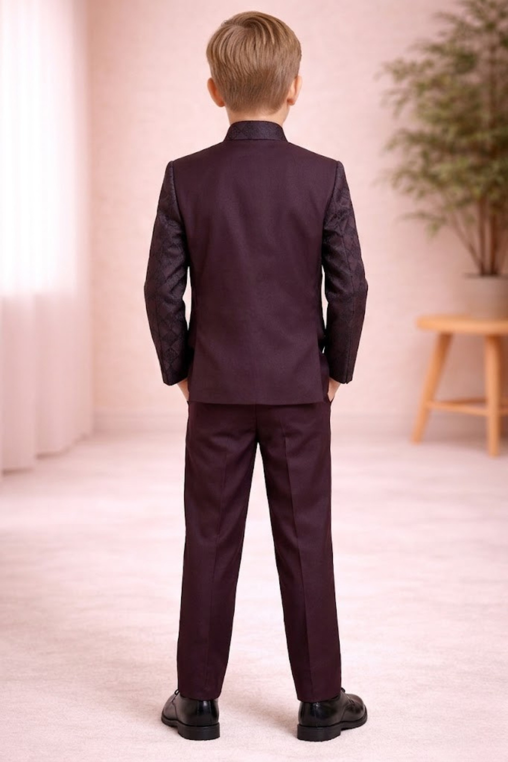 Boys Indo Western Suit Set | Kids Wedding & Party Wear Outfit Maroon - Zustenjoy.com