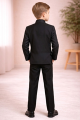 Boys Indo Western Suit Set | Kids Wedding & Party Wear Outfit Black - Zustenjoy.com