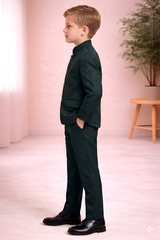 Boys Indo Western Suit Set | Kids Wedding & Party Wear Outfit Green - Zustenjoy.com