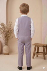 Boys 3-Piece Suit Set with Bow Tie purple| Kids Formal Party Wear Outfit - Zustenjoy.com