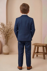 Boys 3-Piece Formal Suit Set with Bow Tie Blue | Premium Party Wear Blazer, Waistcoat & Pants for Kids - Zustenjoy.com