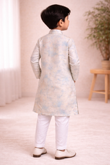 Boys Yellow Printed designer Kurta Pajama Set - Zustenjoy.com