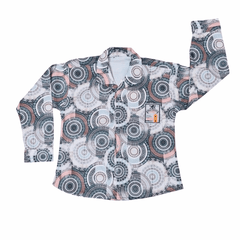Kids Cotton Geometric Pajama Set – Long Sleeve Top & Bottom