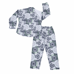 Kids Cotton Geometric Pajama Set – Long Sleeve Top & Bottom