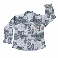 Kids Cotton Geometric Pajama Set – Long Sleeve Top & Bottom