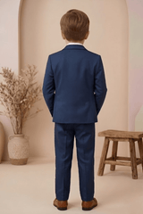 Boys 3-Piece Formal Suit Set with Bow Tie – Blue Blazer, Waistcoat & Pants - Zustenjoy.com