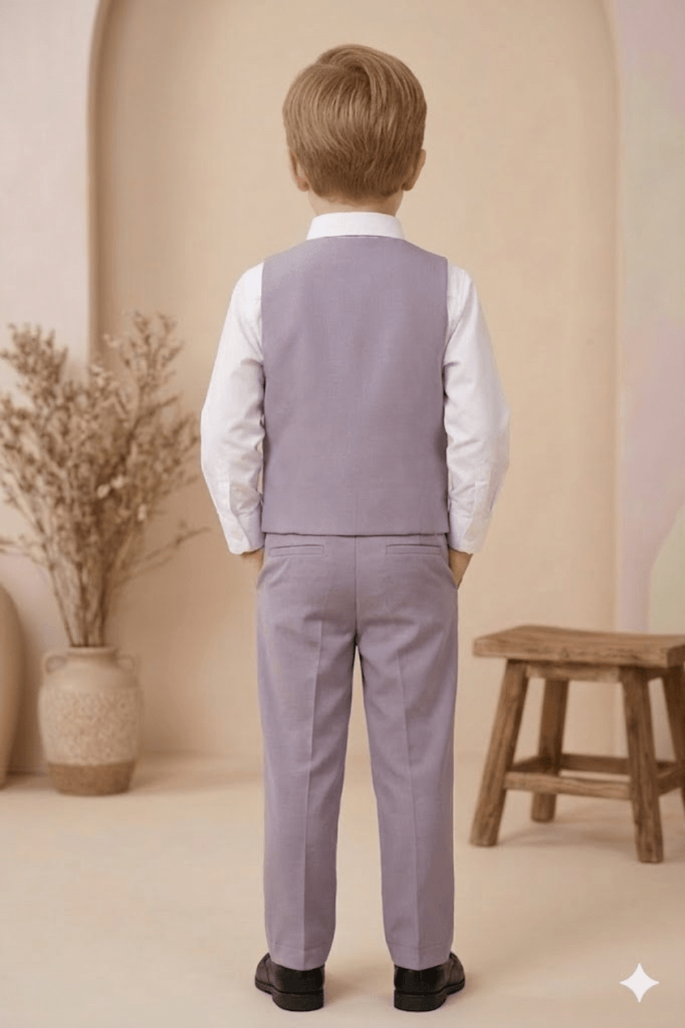 Boys 3-Piece Formal Suit Set with Bow Tie – Purple - Zustenjoy.com