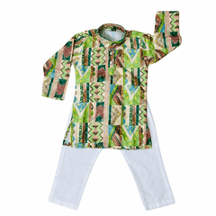 Boys Cotton Kurta Set in Multicolor for Stylish Comfort - Zustenjoy.com