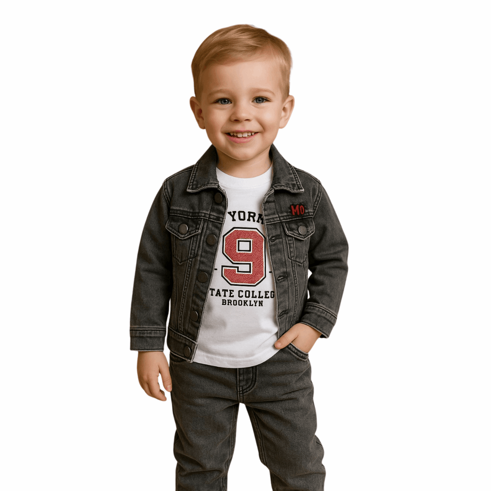 Boys Denim Jacket Set - 3-Piece Trendy Outfit for Kids - Zustenjoy.com