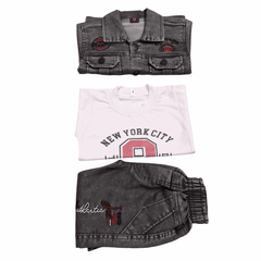 Boys Denim Jacket Set - 3-Piece Trendy Outfit for Kids - Zustenjoy.com