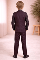 Boys Indo Western Suit Set for Kids | Maroon Wedding & Party Wear Outfit - Zustenjoy.com