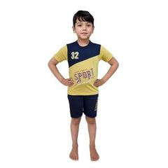 Boys Red Navy T-Shirt Shorts Set for Trendy Summer Looks - Zustenjoy.com