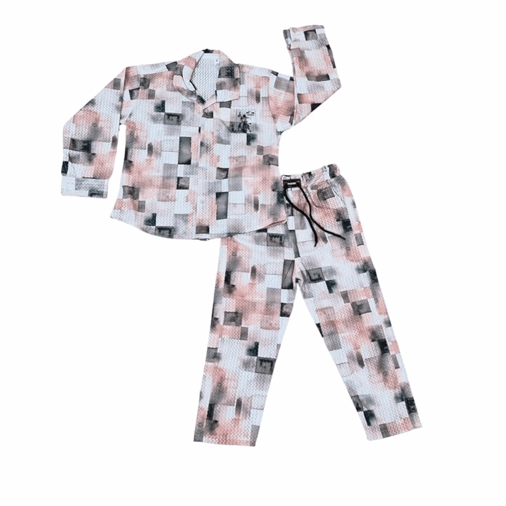 Kids' Geometric Cotton Night Dress