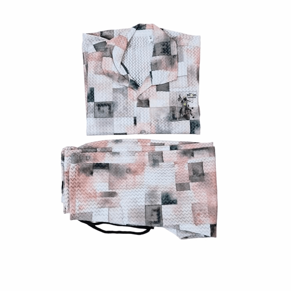 Kids' Geometric Cotton Night Dress