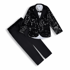 Elegant Black Partywear Suit for Boys - Stylish Formal Attire for Special Occasions - Zustenjoy.com