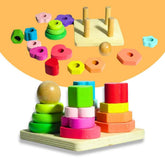 Montessori Geometric Stacker Building Blocks - 16 Pcs Developmental Toys for Toddlers 1-3 Years - Zustenjoy.com