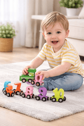 Wooden Magnetic Number Train Set - Montessori Learning Toy for 1-3 Year Olds, Numbers 0-9 for Boys and Girls - Zustenjoy.com