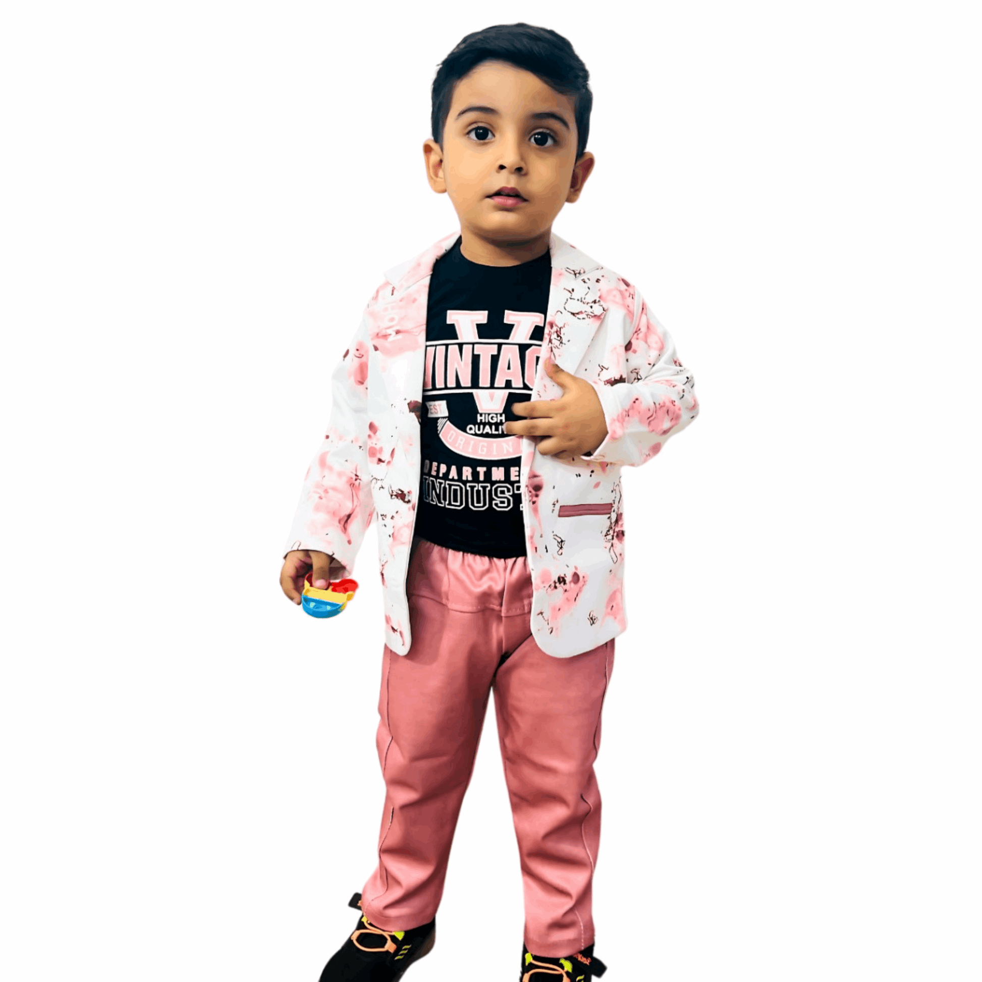 Baby Boys Sky Blue Blazer Set Online - 3-Piece Outfit