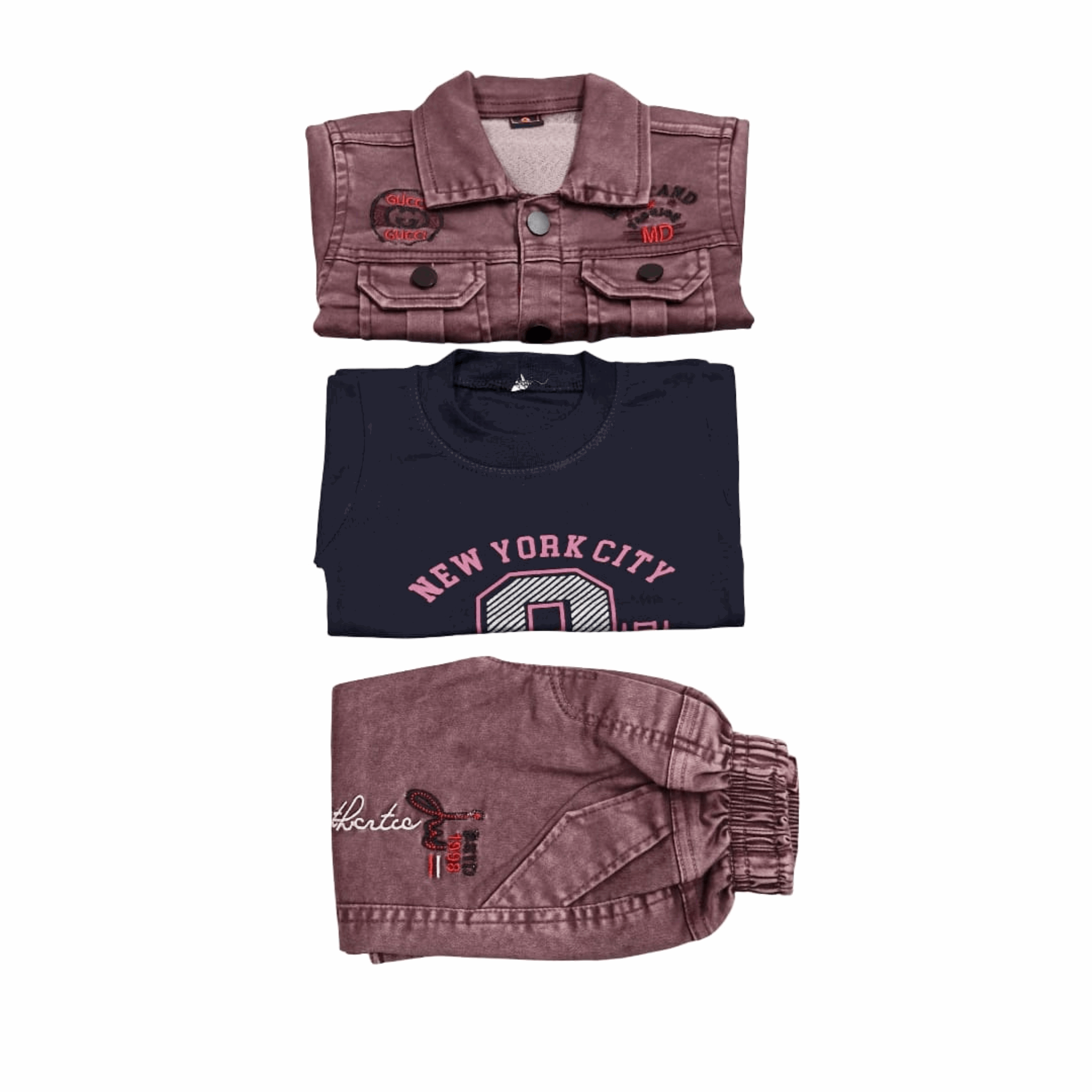 Boys 3-Piece Denim Jacket Set