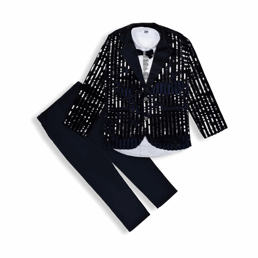 Elegant Black Partywear Suit Set for Boys