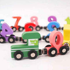 Wooden Magnetic Number Adventure Game Train Set for 1-3 Year Olds, Montessori Learning Toy for Boys and Girls, Educational 0-9 Number Toy