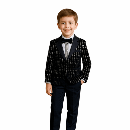 Elegant Black Partywear Suit Set for Boys