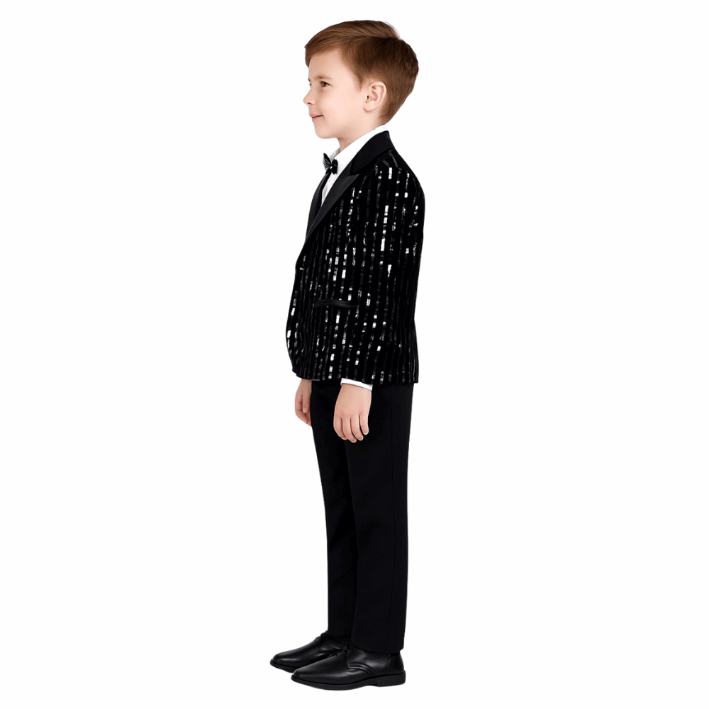 Elegant Black Partywear Suit Set for Boys