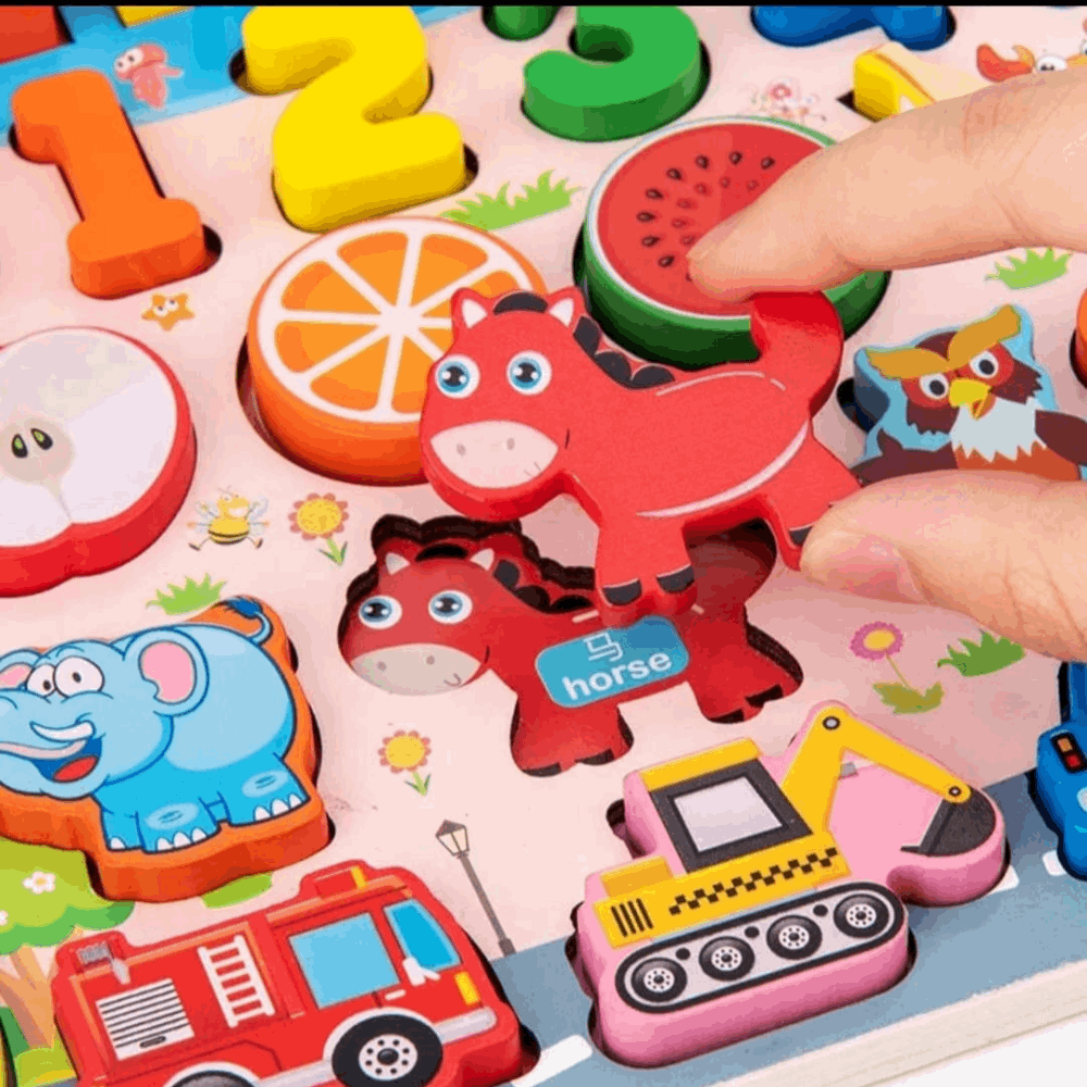 Wooden 6 in 1 Traffic Matching Board