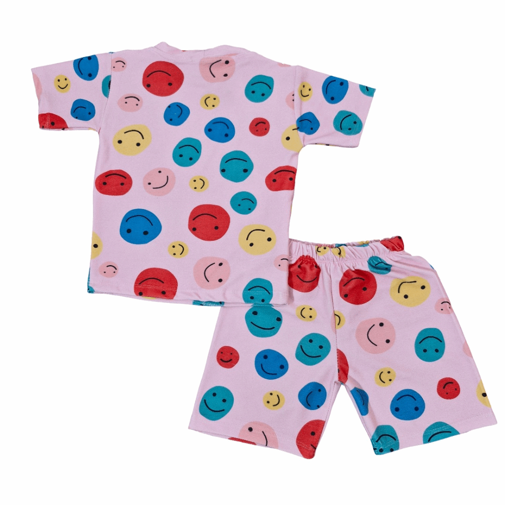 Emoji Cotton T-Shirt & Shorts Set –  Boys
