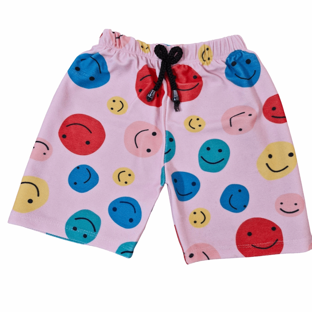 Emoji Cotton T-Shirt & Shorts Set –  Boys