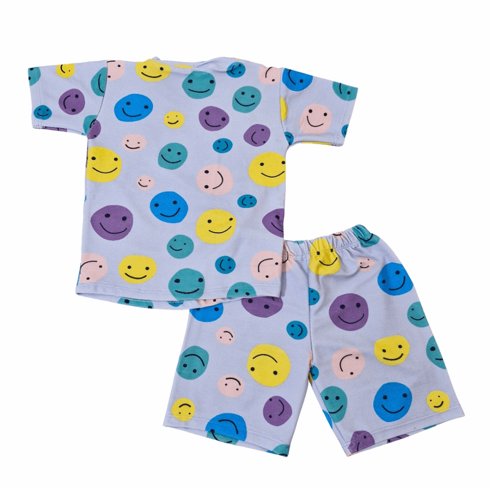 Emoji Cotton T-Shirt & Shorts Set –  Boys