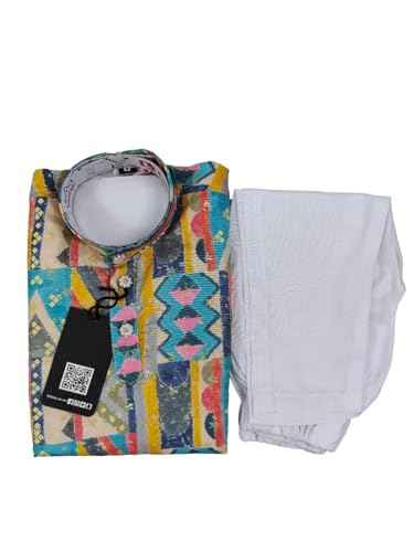 Boys’ Cotton Kurta Set – Multicolor